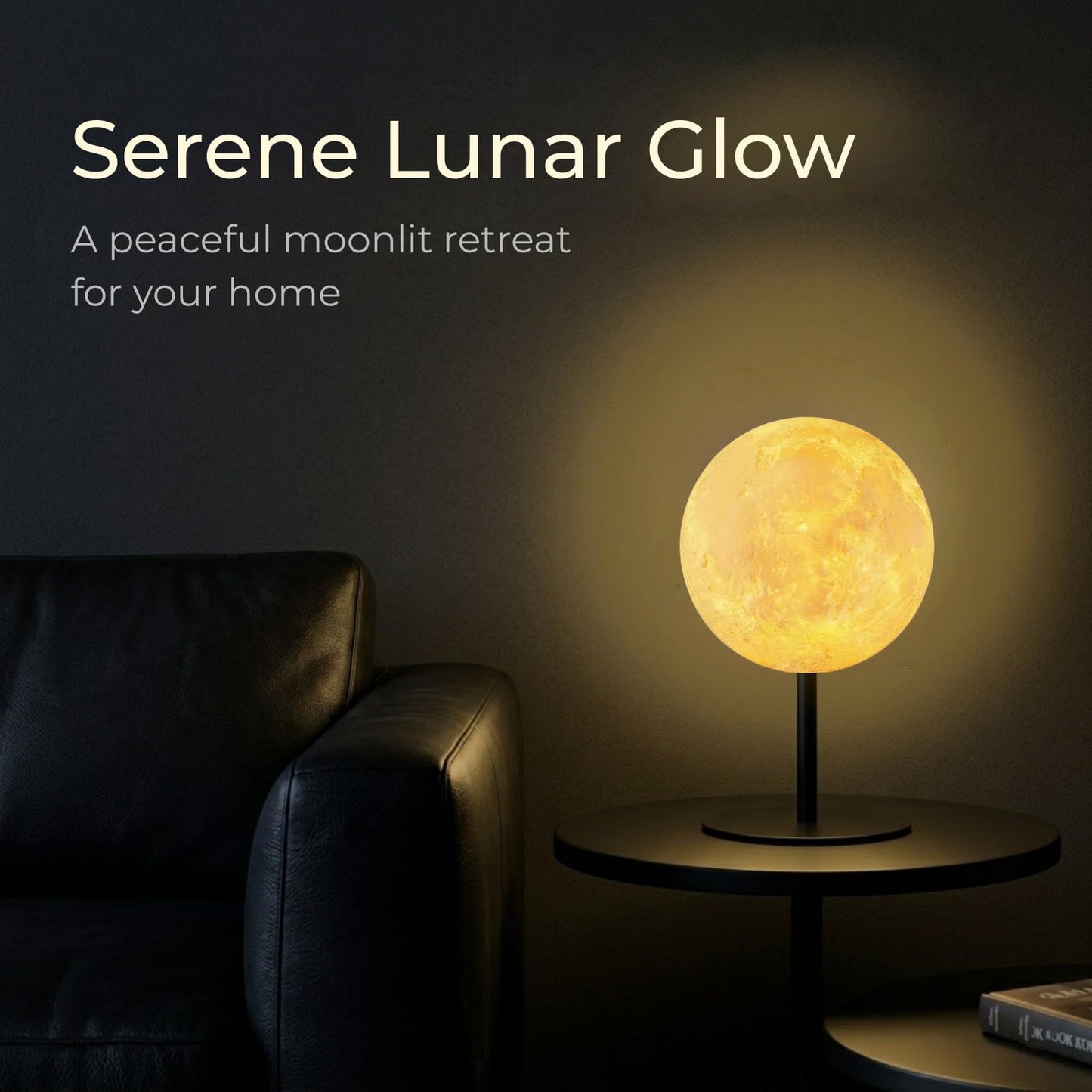 Moon Lamp Small Table Lamp for Bedroom, Dimmable Bedside Table Lamp with 30 Modes, Night Light Bedside Lamps for Night Stands, Desk Lamp for Living Room, Office, Dorm, Birthday Gifts for Kids Teens