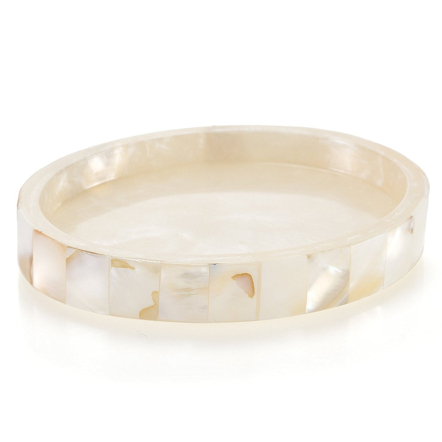 Milano Soap Dish for Bathroom - Decorative Dry Bar Holder Finished in Beautiful Mother of Pearl - Durable Resin Design - Best Dishes for Sink/Bath/Shower/Bathtub Decor