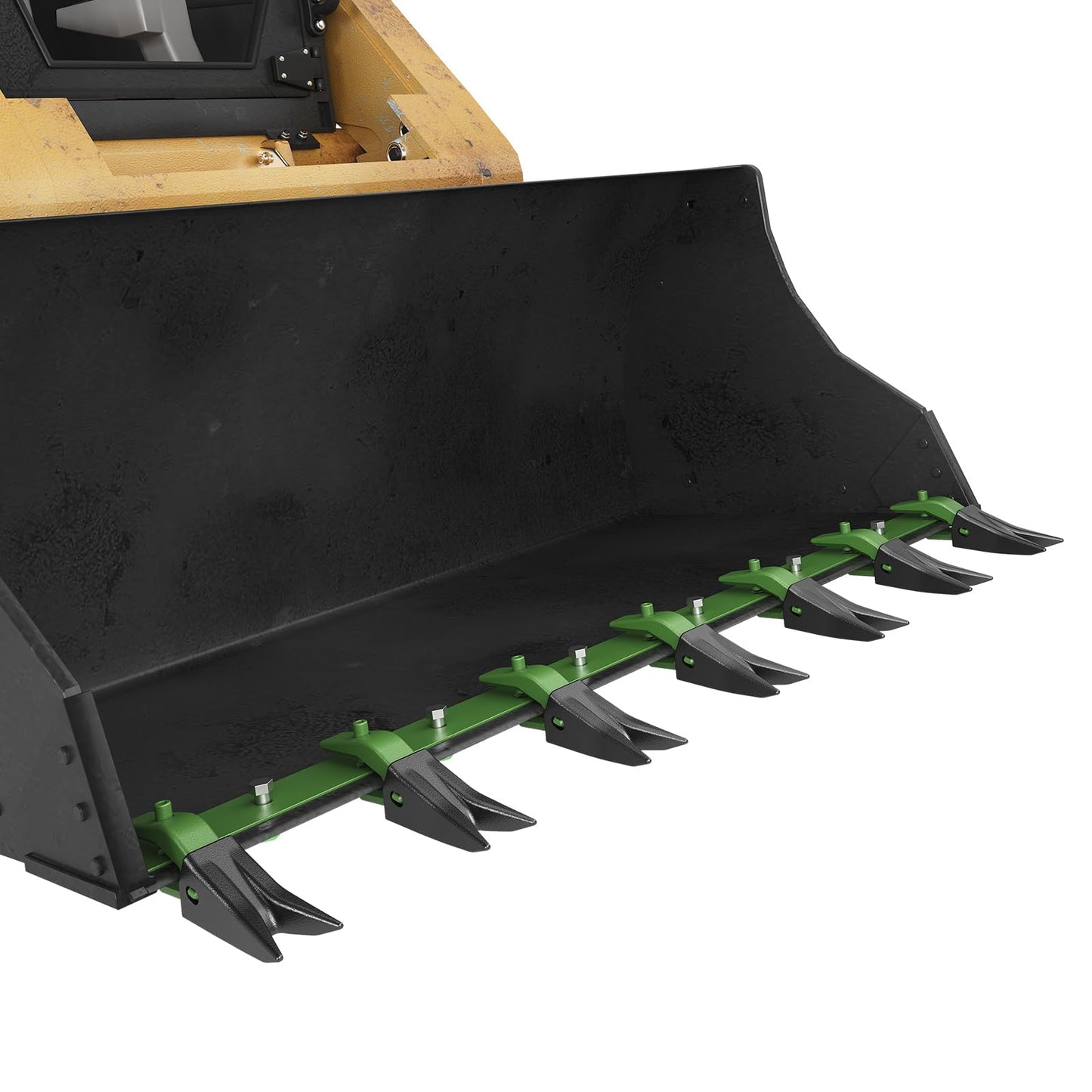 GarveeTech Heavy Duty 49 in Bucket Tooth Bar Designed for Sub-Compact Tractors, No Drilling Required, Fits 1/2 in or Smaller Bucket Cutting Edges, Durable Green Finish