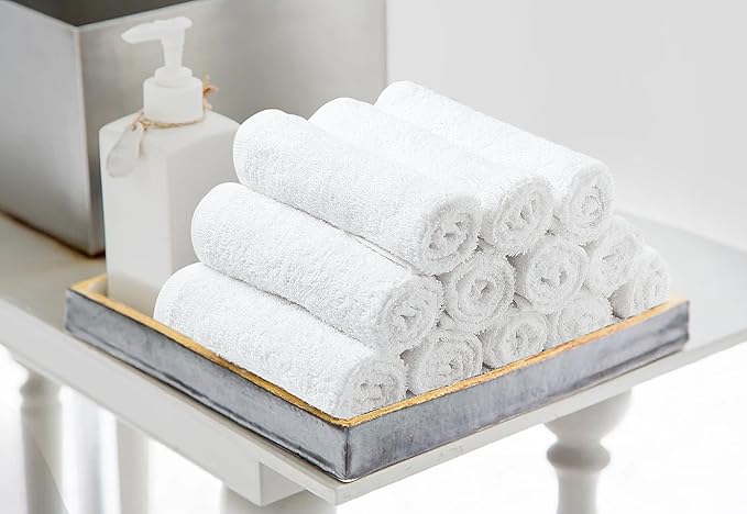 Avalon Towels Cotton Washcloths – Size 12x12 Inches, 100% Ring Spun Cotton