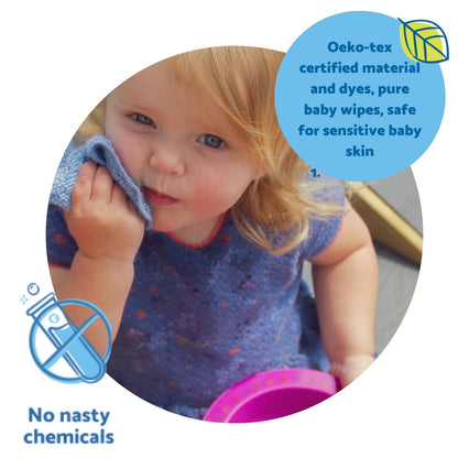 Cheeky Wipes - 25 Washable RAINBOW Cotton Terry Cloth Wipes, 15x15cm Reusable Towelling Wipes, Extra Soft & Perfect for Cleansing Baby's Hands and Face | Eco Friendly