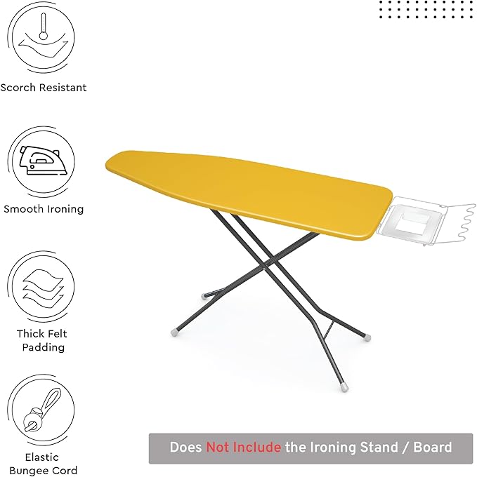 Encasa XO Ironing Board Cover and Pad 54"x15" - 4mm Felt Large Iron Board Cover