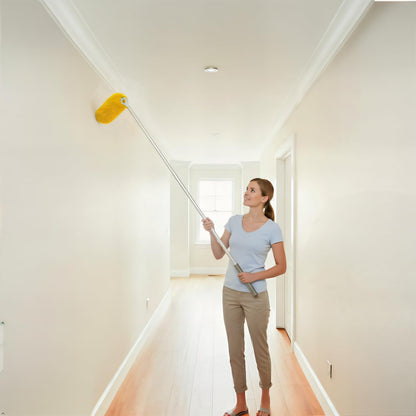 EHOMGUI Long Handle Dusters for Cleaning with 2 Replacement Heads, Washable Cleaning Duster Kit with Laundry Mesh Bag, Cobweb Duster, Extendable Dusting Tool for Home and Office
