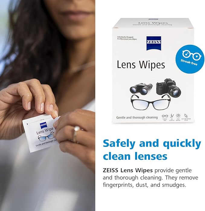 ZEISS Pre-Moistened Alcohol Wipes, Glasses Cleaner