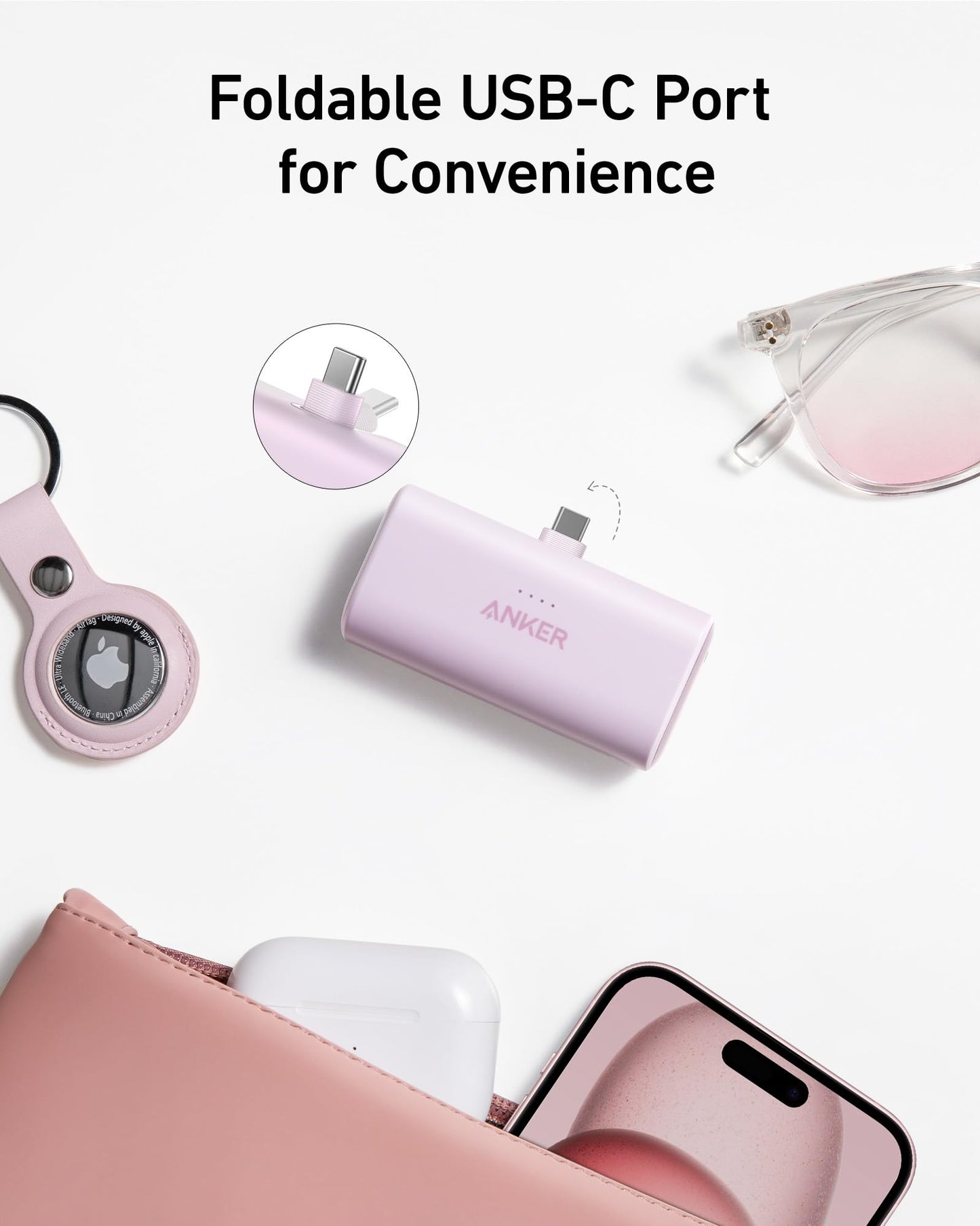 Anker iPhone 17 Portable Charger, Nano Power Bank with Built-in USB C Connector, 5,000mAh Portable Charger 22.5W, for iPhone 17/16/15 Series, Samsung S22/23 Series, iPad Pro/Air, AirPods, and More