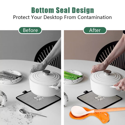 MINLUFUL Spoon Rest Holder for Stove Top, Sturdy and Unbreakable Cast Iron Spoon Rest Ladle Holder for Kitchen Counter, Keep Stovetop Countertop Clean, Pumpkin Orange