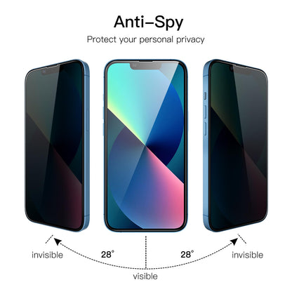 JETech Privacy Full Coverage Screen Protector for iPhone 16e 2025, iPhone 13/13 Pro 6.1-Inch, Anti-Spy Tempered Glass Film, Edge to Edge Protection Case-Friendly, 2-Pack