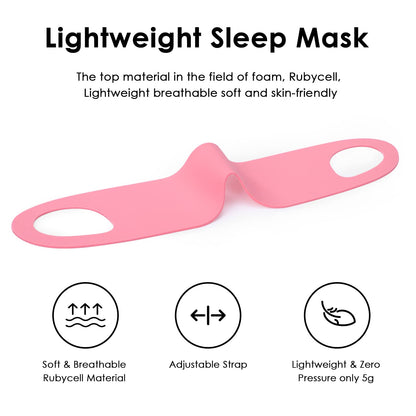 FRESHME Zero Pressure Sleep Mask - Lightweight Breathable Blockout Eye Mask for Sleeping with Ear Hanging Elastic Strap for All Sleep Positions Men Women Soft and Comfortable Black Eye Blinder Travel
