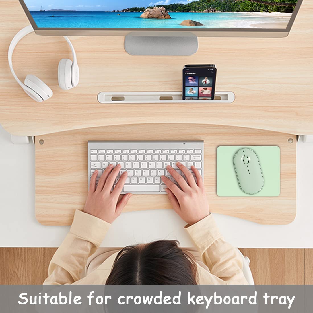 Dapesuom Mouse Pad 5 x 6 Inch With Non-Slip Rubber Base, Waterproof Mat for Women Kids Men, Wireless Mouse Laptops Keyboard Tray Home Office Travel, Lake Green