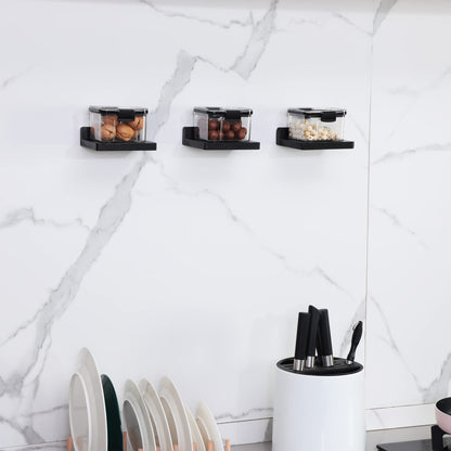 NIUBEST Small Floating Shelf, Set of 3 Black Shelf for Wall Decor Storage Wall Mounted Small Shelf for Bedroom Living Room Bathroom Kitchen -5x5 Inch