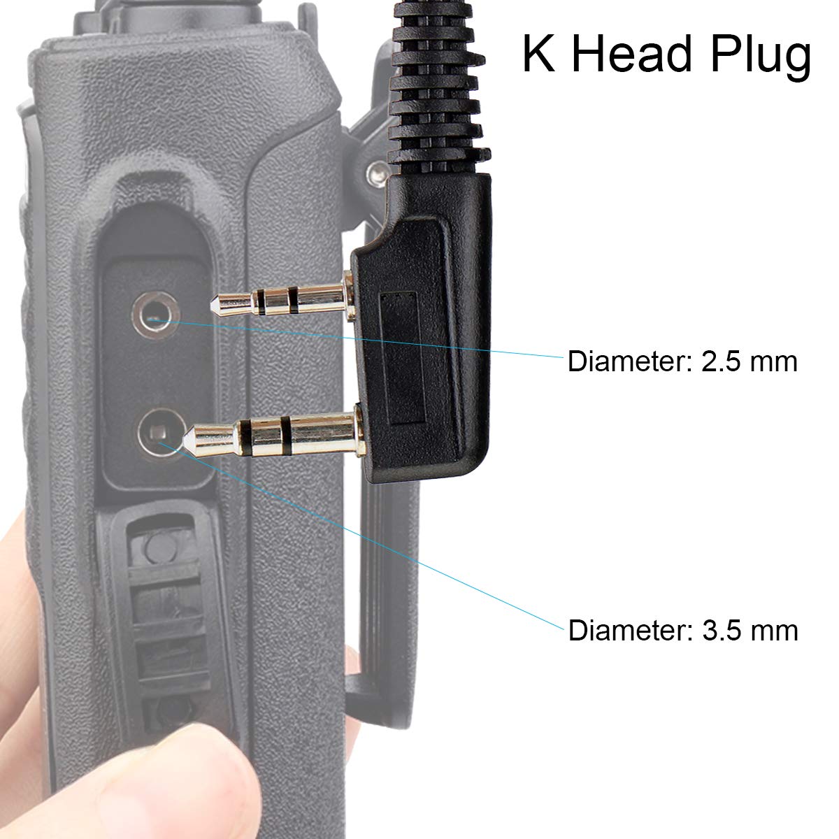 Retevis Radio Earpiece 2 Pin Covert Acoustic Tube Radio Headset Compatible with Walkie Talkie RT24 RT27 RT668 RT622 RT5R eSynic Baofeng UV-5R BF-888S KENWOOD Earphones for Walkie Talkie (5 Pcs)