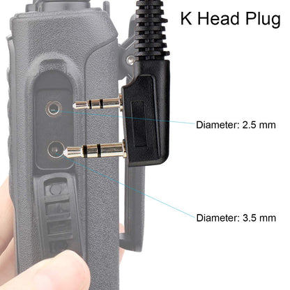 Retevis Radio Earpiece 2 Pin Covert Acoustic Tube Radio Headset Compatible with Walkie Talkie RT24 RT27 RT668 RT622 RT5R eSynic Baofeng UV-5R BF-888S KENWOOD Earphones for Walkie Talkie (5 Pcs)