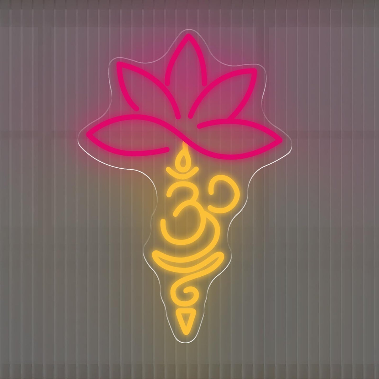 Lotus and OM Neon Sign, Dimmable USB LED Light for Yoga Studio, Meditation Room & Spiritual Wall Decor