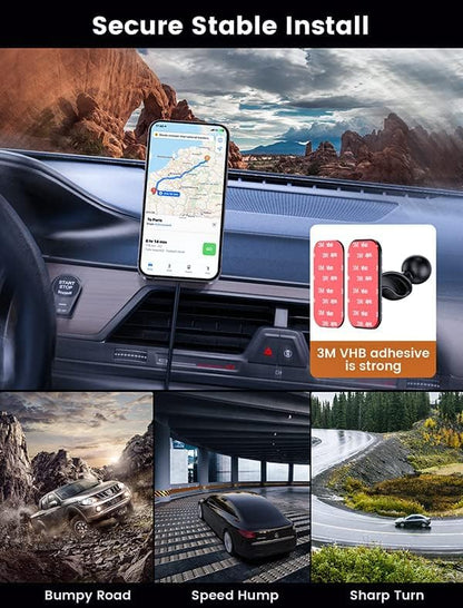 MOKPR for Magsafe Car Mount Charger, 15W Magnetic Wireless Car Charger, Air Vent/Dashboard for Magsafe Phone Holder Fits iPhone 16/15/14/13/12
