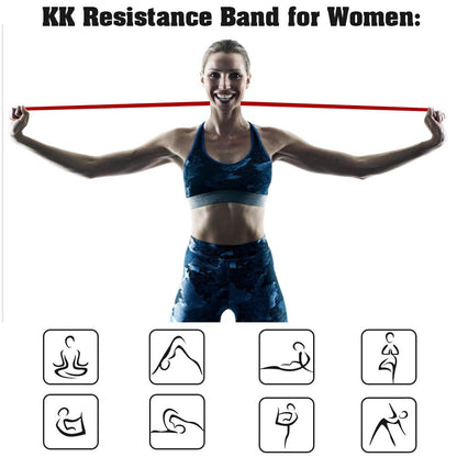 KK Resistance bands for men and women fitness workout exercise, flexibility and strength training. Pull up resistance exercise bands suitable for home, gym. (Red-Green-Purple)