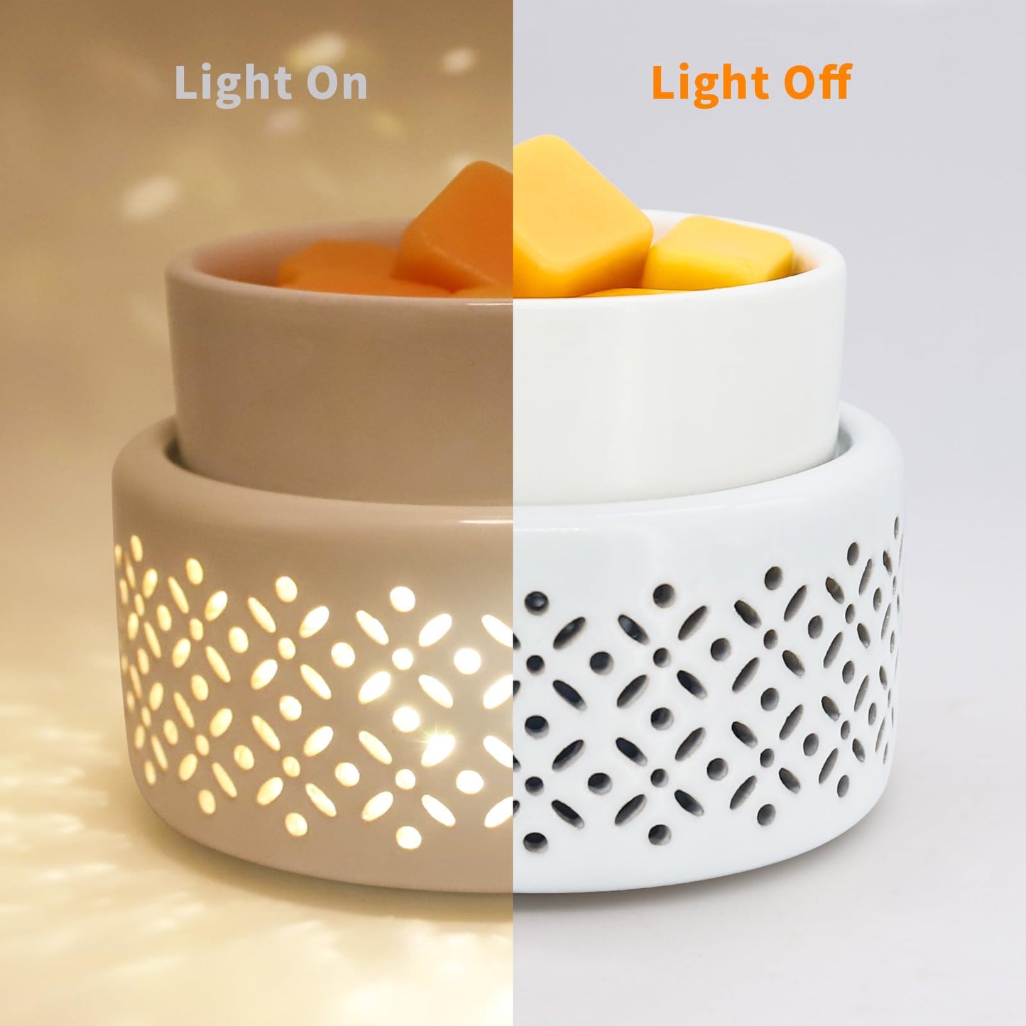 VICTORIA AROMA Ceramic Wax Melt Warmer - LED Night Light Candle Wax Warmer for Scented Wax, Electric Fragrance Wax Melter for Home, Office, Bedroom Decor, and Gifts