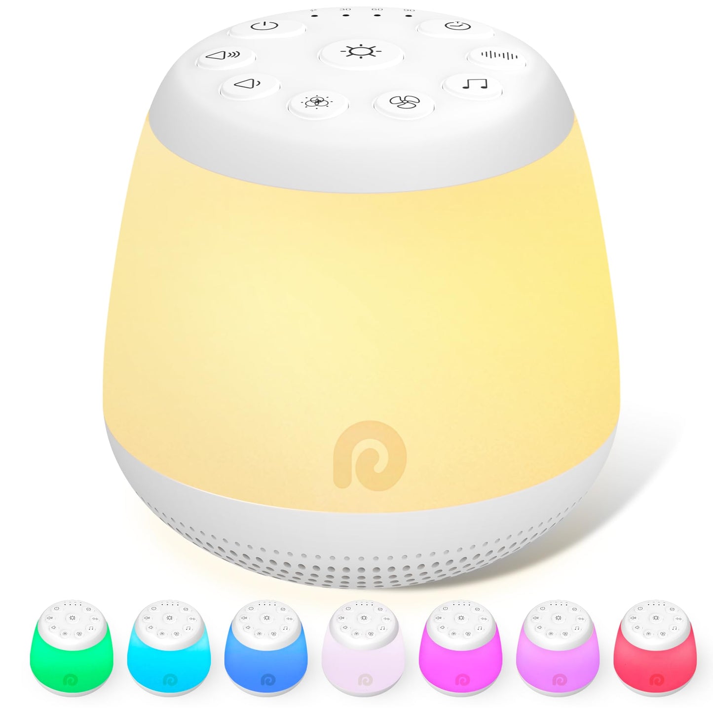 Dreamegg White Noise Machine, Portable Sound Machine with 8 Night Light for Baby Kids, White Noise Sound Machine with 24 Sounds, Pink&White Noise for Sleep Nursery Travel, Baby&Toddler Sleep Aid Gift