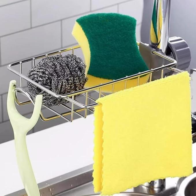 Sponge Holder for Kitchen Sink, Drying Rack for Sponges and Bottles