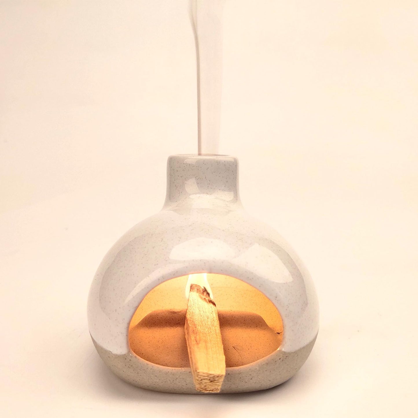 Palo Santo Holder-Mini Chimenea Incense Burner for Wood Sticks, Sage, Cones, Palo Santo Burner for Yoga Meditation Room Home Decor (Sand)