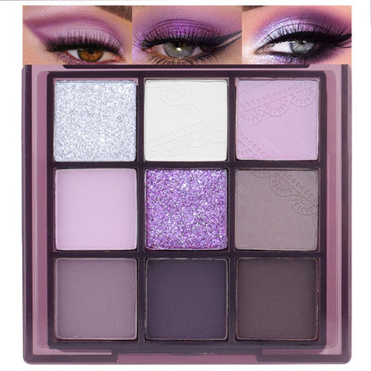 Purple Eyeshadow Palette for Eye Makeup,High Pigmented Silver White Tan Grape Brown Color Light Violet Eye Shadow Primers, Matte Shimmer Powder Palet de sombras de ojos
