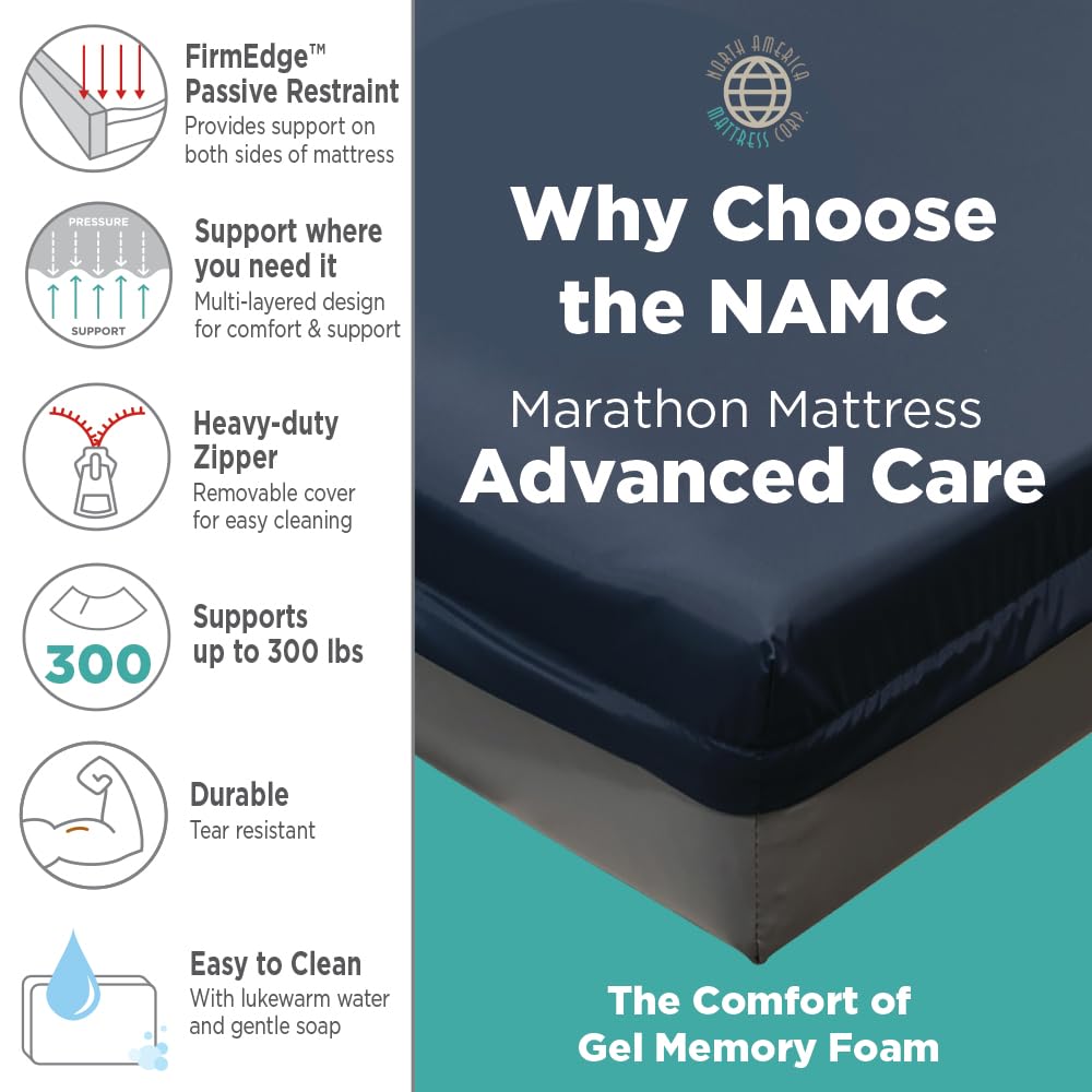 NAMC Advanced Care 80" X 36" X 6" Hospital Bed Memory Foam Mattress