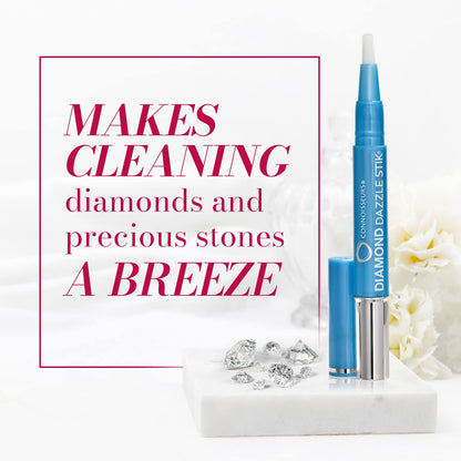 Connoisseurs Jewellery Cleaner Diamond Dazzle Stik | Cleaner for Jewellery Sparkle & Shine | Brush Tip & Compact for Diamonds & Precious Stones (Diamond Dazzle Stik)