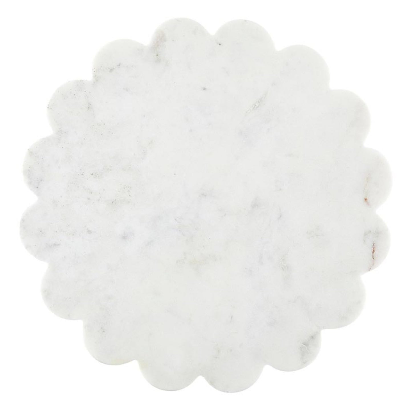 Santa Barbara Design Studio Marble Charcuterie Boards Cheese Board Round Scalloped Cutting Board, 12" Diameter, White