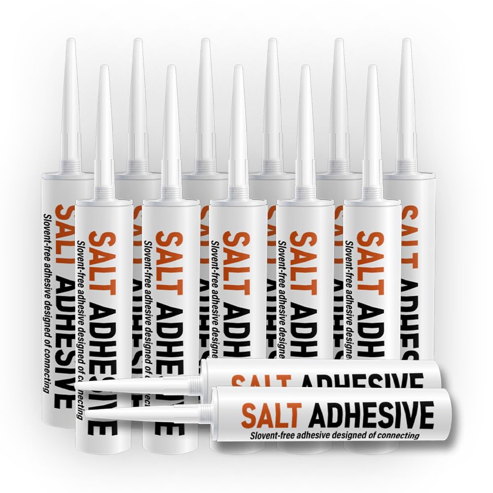 Himalayan Salt Glue Pack of 12 Adhesive for Joining Salt Bricks, The Perfect Sealant to Join Salt Tiles and Salt Blocks for Wall, Strong bonding Adhesive for Joining Plastic Material Products