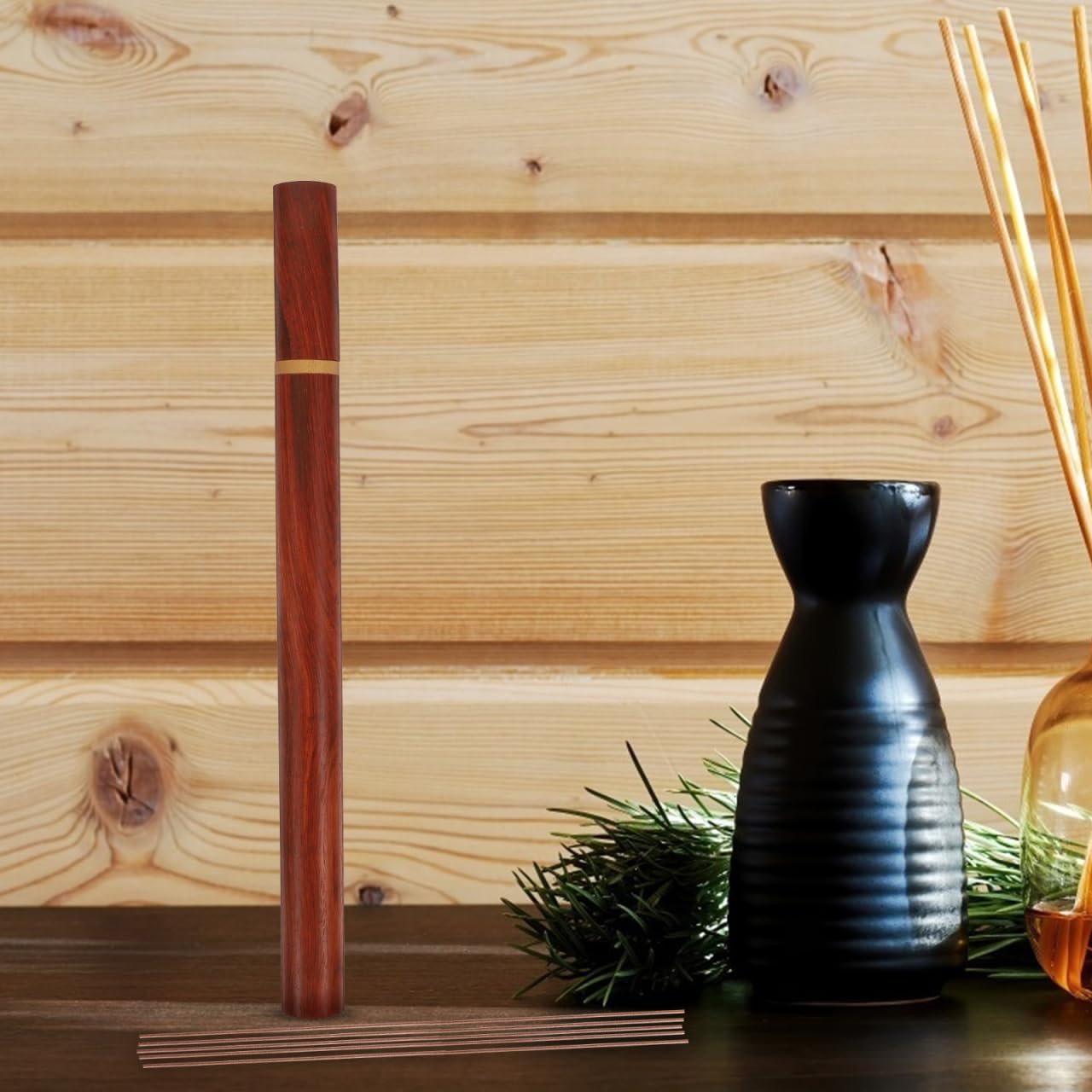 Healifty Incense Tube Holder Portable Creative Storage Container for Home Office Travel Lightweight Decorative Incense Stick Organizer with Smooth Surface 9.64X0.78X0.78 Inch