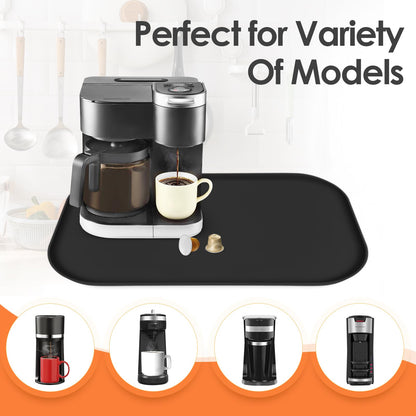 TOHONFOO Silicone Coffee Mat with Lip, 19.7'' x 15'' Heavy Duty Bar Mat, Coffee Tray for Countertop Fit Under Machine Pot Espresso Machine, Grey