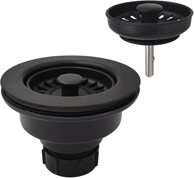 Black Polymer Drain Kitchen Sink Drain Assembly