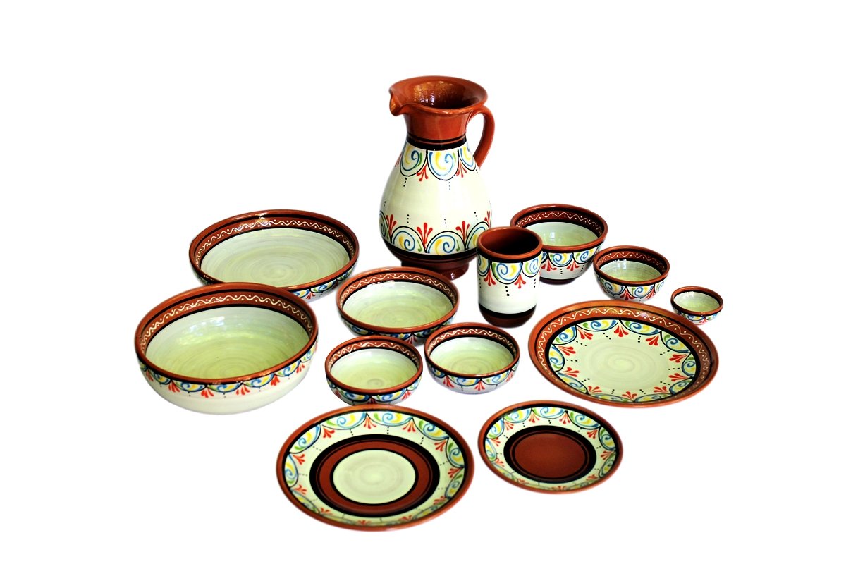 Cactus Canyon Ceramics VERY SMALL Spanish Terracotta 5-Piece VERY SMALL Mini-Bowl (Pinch Bowls) Set, White