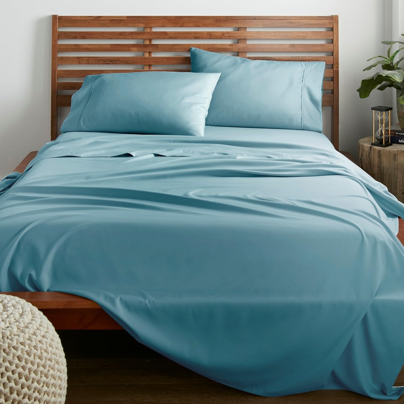 American Home Collection Full Size Sheet Set - Ultra-Soft Microfiber 15-Inch Deep Pocket - Wrinkle Free and Fade Resistant (Aqua Blue)