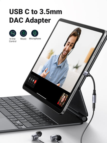 UGREEN USB C to 3.5mm Jack DAC Hi-Fi Stereo Audio Type C Aux Headphone Adapter Compatible with iPhone 17 Pro Max/16/15 Galaxy S25 Ultra S24 S23 A55 A56 2025 iPad Air/Pro/Mini Pixel 10/9 (Silver)