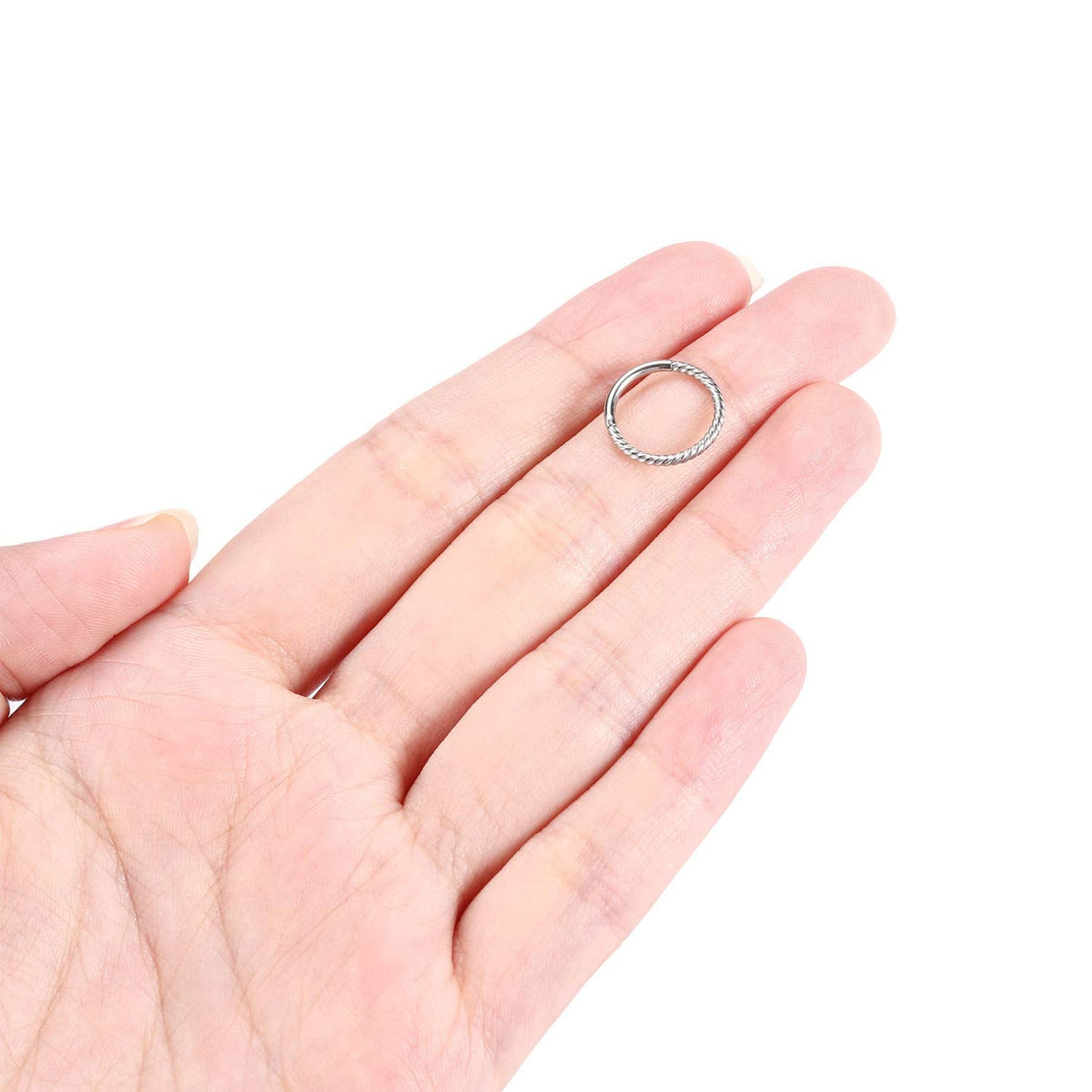 GAGABODY Septum Jewelry: Seamless Septum Clicker Nose Rings - 18 Gauge Hoop, 8mm, Silver Surgical Steel