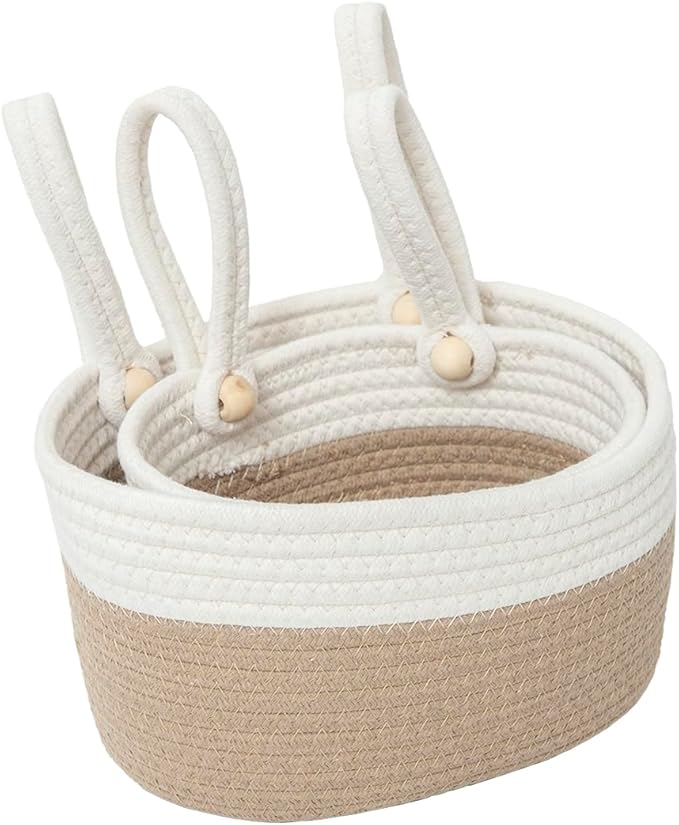 YAHUAN Cotton Hanging Basket for Organizing Hanging Wall Basket