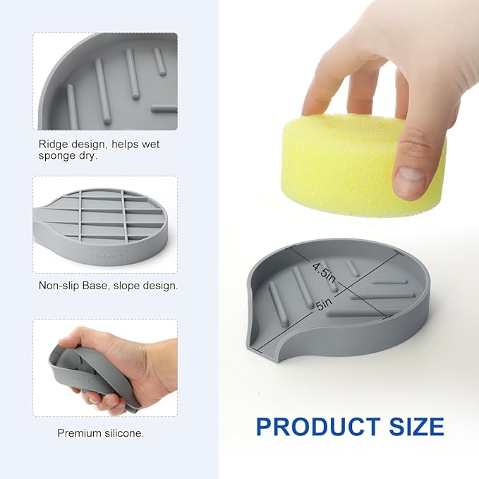 LANMU Silicone Smiley Face Sponge Holder
