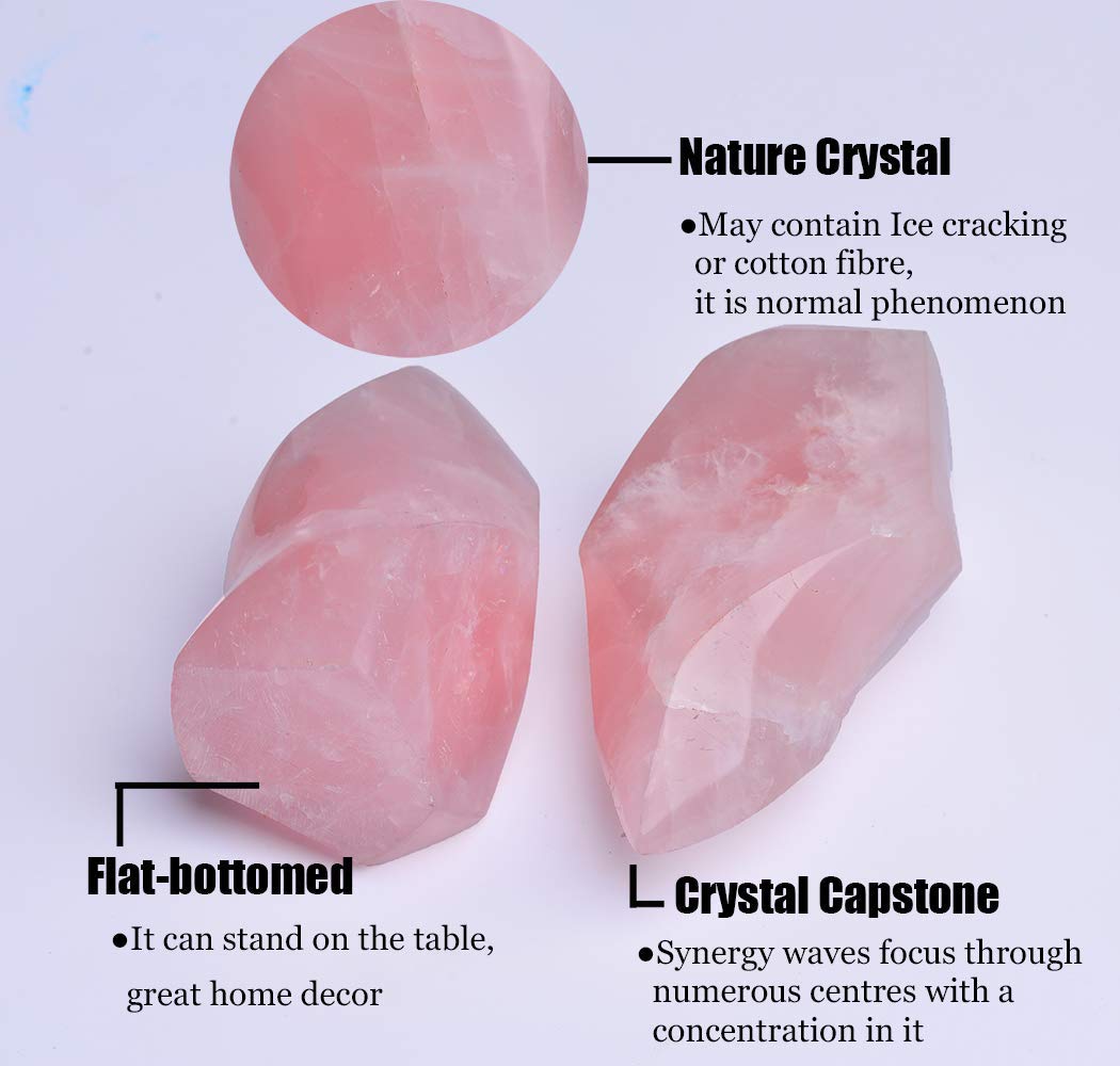 AMOYSTONE Crystal Towers Selenite Wands Large Rose Quartz Meditation Crystals Great Gifts