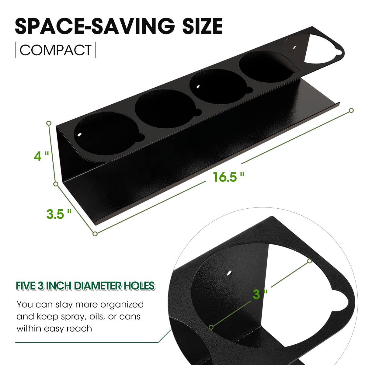 Touri 2 Pack Spray Can Holder for Garage and Workspace, Wall-Mounted Steel Aerosol Can Holder (10 Cans)