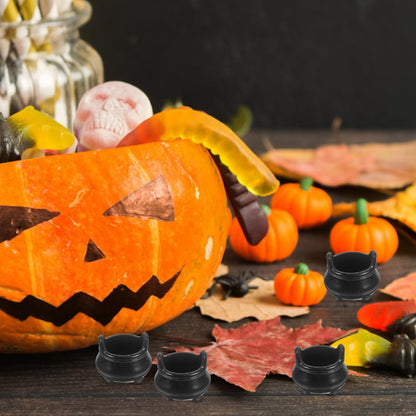 Garneck 24Pcs Miniature Halloween Cauldron Mini Black Witch Boiler Decoration Plastic Dollhouse Furniture for Halloween Carnival Party Decor