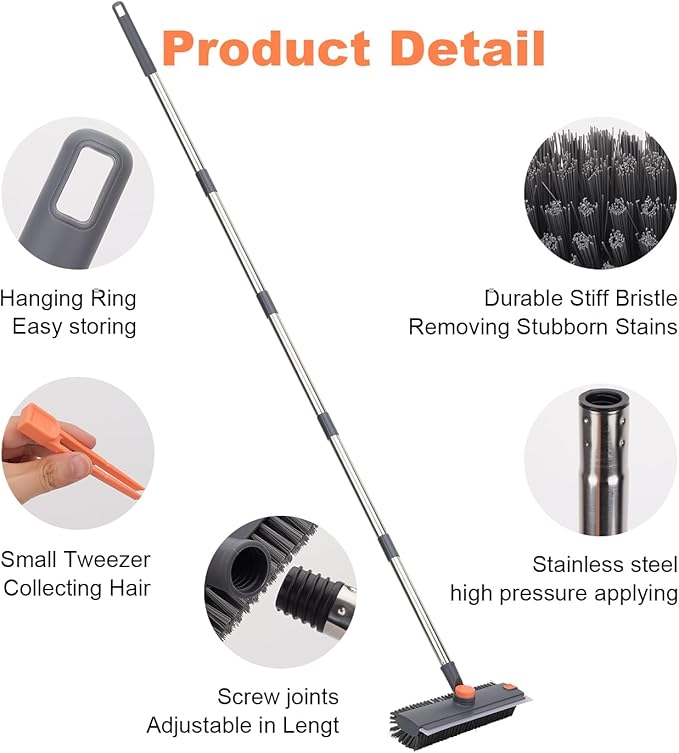 Floor Scrub Brush with 64" Long Handle