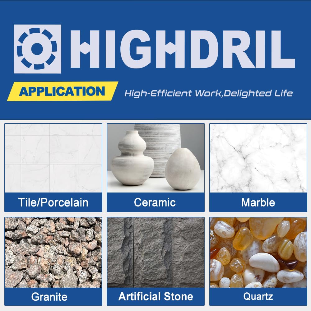 HIGHDRIL Diamond Drill Bits Kit with 5/8-11 and HIGHDRIL HSS Circular Saw Blade - 2PCS 3inch/75mm 72T 10mm Bore Cutting Discs
