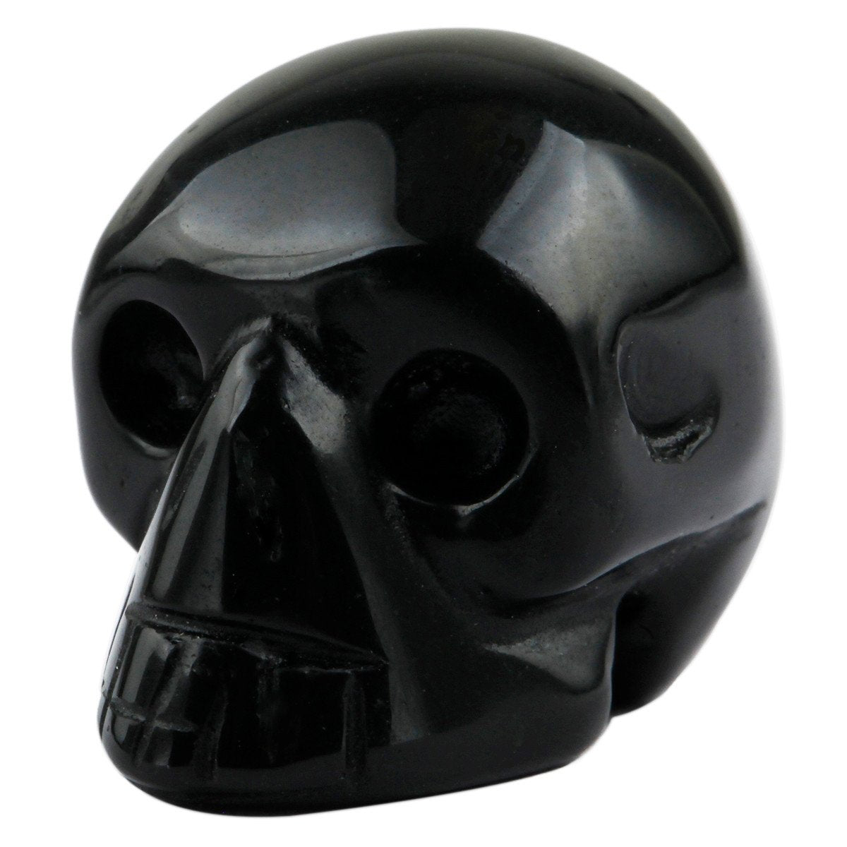SUNYIK Black Obsidian Carving Skull Stone Pocket Statue Figurine Decor 1" Pack of 5