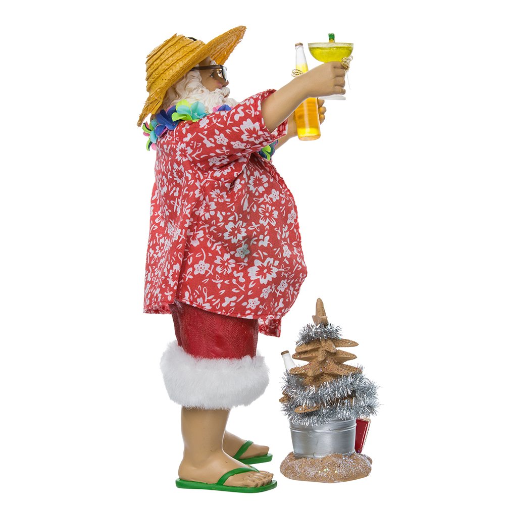 Kurt Adler Fabriche' Beach Santa, 10-Inch, Set of 2