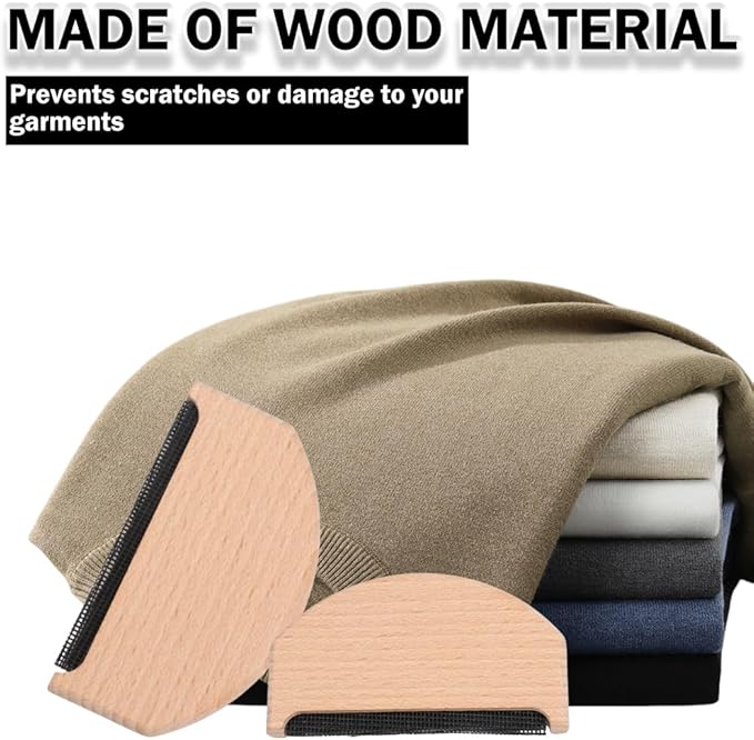 4 Pcs Wooden Sweater Comb Sweater Care Tool Fabric Defuzzer Pilling Shaver