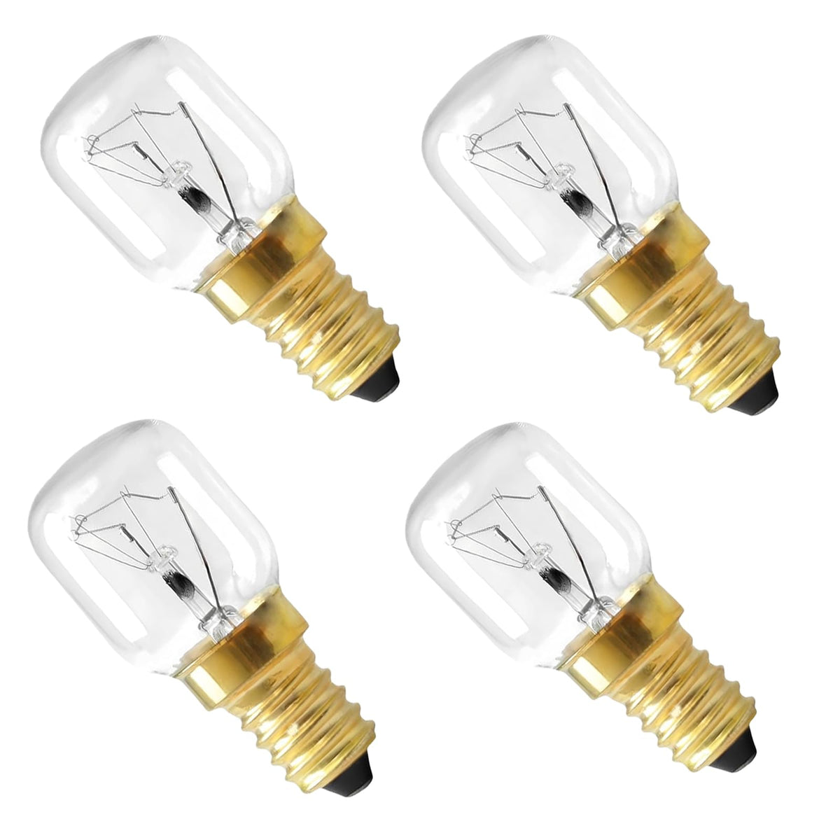 4 PCS WPW10412711 Microwave Oven Bulbs, E14 25W 2700K 110V~130V Microwave Bulbs, Suitable for Whirlpool, Maytag, Amana, IKEA AP6021092 PS11754413 EAP11754413 High-Temperature Resistant Bulb 300°C