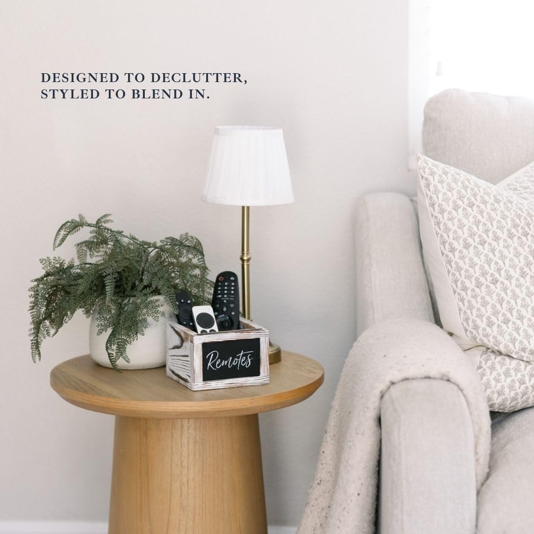 Remote Control Holder- Rustic TV Remote Holder - Remote Caddy Farmhouse Decor- House Warming Gifts - New House Essentials- Tv Stand Decor - Bedside Remote Control Holder - Remote Holder For Table