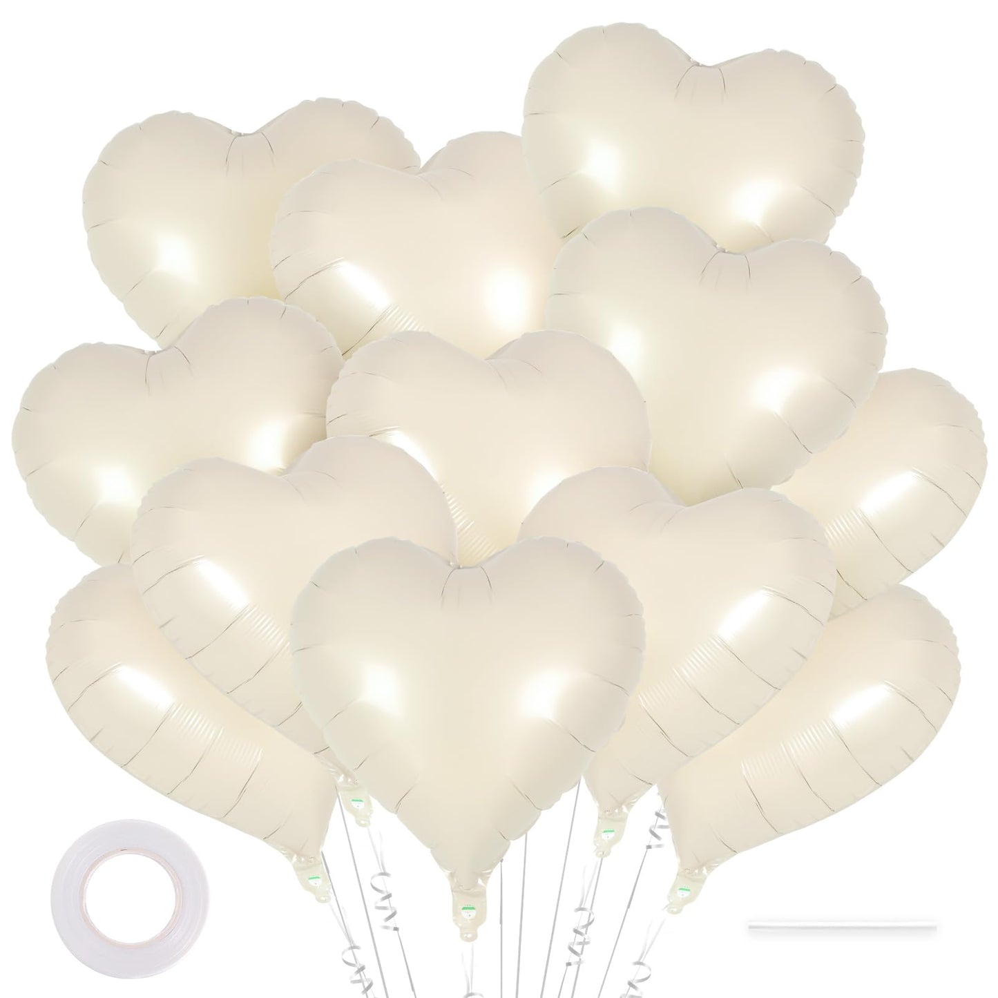 12 Pcs Red Heart Balloons,18 Inch Heart Foil Balloons Love Balloon Valentine Balloon for Birthday Party Wedding Engagement Party Baby Shower Valentine Day Decorations (red)