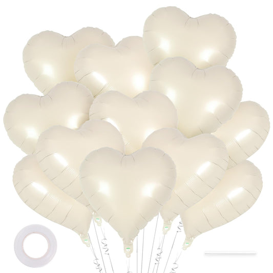 12 Pcs Red Heart Balloons,18 Inch Heart Foil Balloons Love Balloon Valentine Balloon for Birthday Party Wedding Engagement Party Baby Shower Valentine Day Decorations (red)