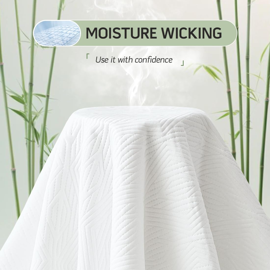 Premium Jacquard 100% Waterproof Full Mattress Protector, Noiseless, Anti - Slip, Breathable Bed Cover, Rayon from Bambo, Quilted, Mattress Pad Sheet, Deep Pocket 8"-21"